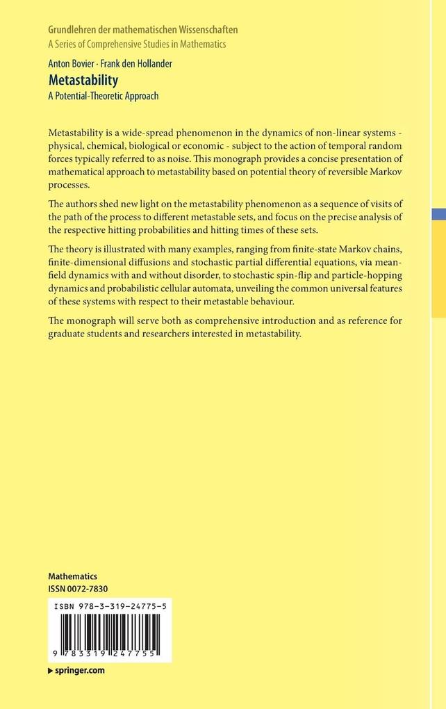 Weitere Ansicht: Metastability | Anton Bovier, Frank Den Hollander