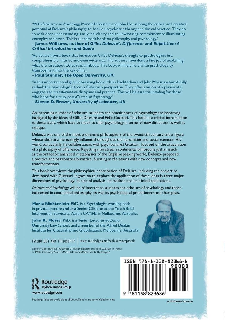 Weitere Ansicht: Deleuze and Psychology | John Morss, Maria Nichterlein