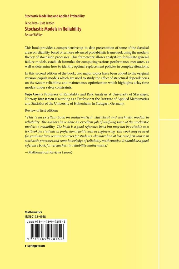 Weitere Ansicht: Stochastic Models in Reliability | Terje Aven, Uwe Jensen