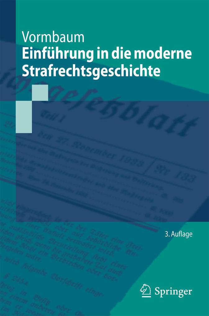 Produktbild: Einführung in die moderne Strafrechtsgeschichte | Thomas Vormbaum