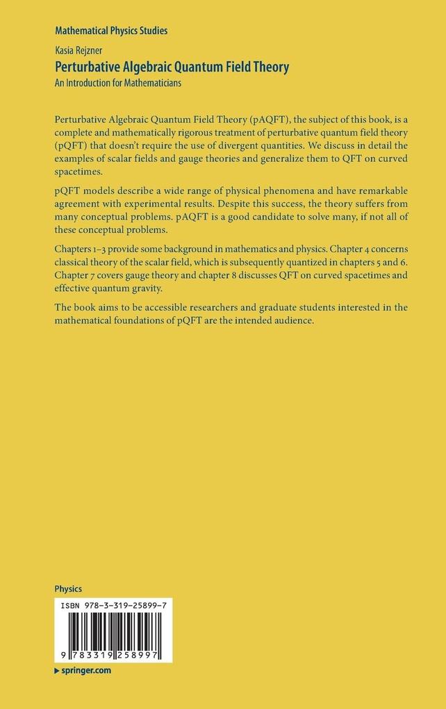 Weitere Ansicht: Perturbative Algebraic Quantum Field Theory | Kasia Rejzner