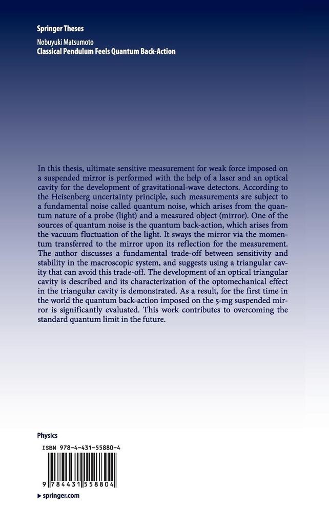 Weitere Ansicht: Classical Pendulum Feels Quantum Back-Action | Nobuyuki Matsumoto