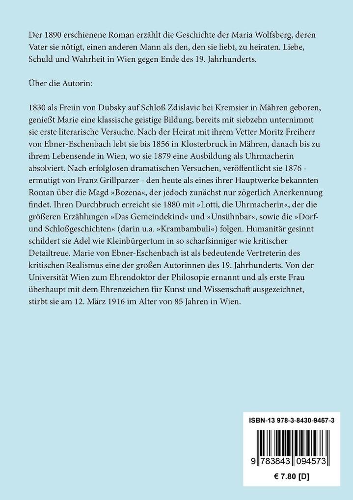 Weitere Ansicht: Unsühnbar | Marie von Ebner-Eschenbach