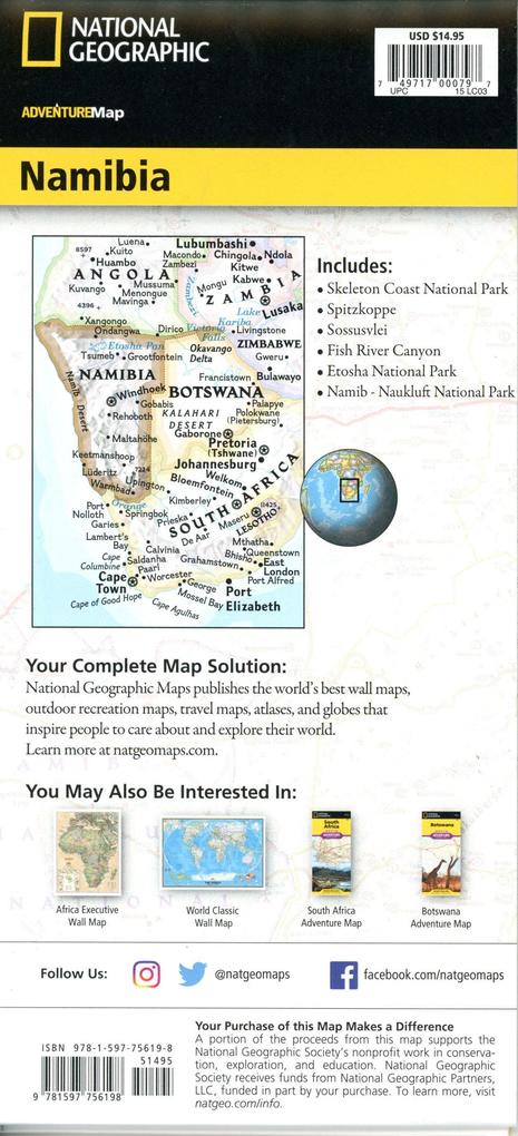 Weitere Ansicht: Touristische Karte Namibia 1:1 200 000