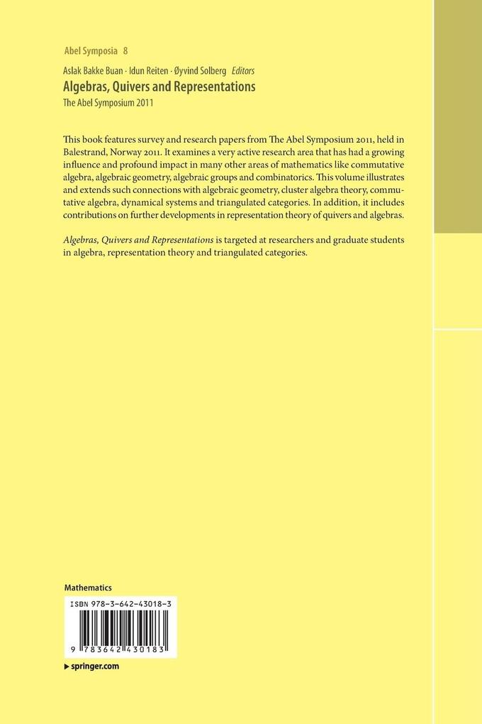 Weitere Ansicht: Algebras, Quivers and Representations