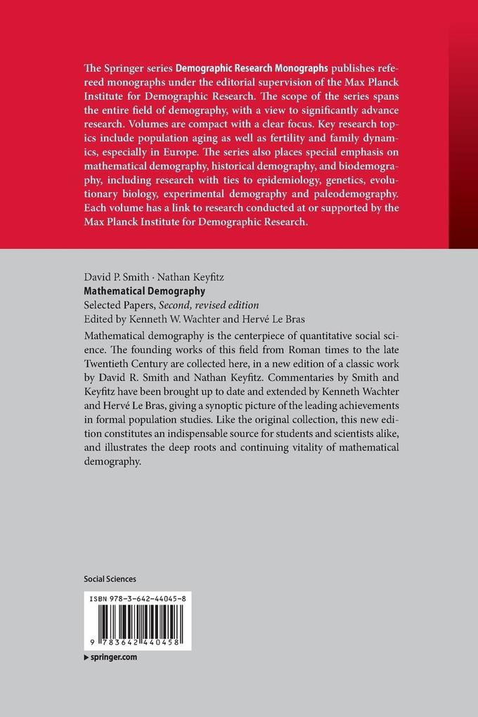 Weitere Ansicht: Mathematical Demography | Nathan Keyfitz, David P. Smith