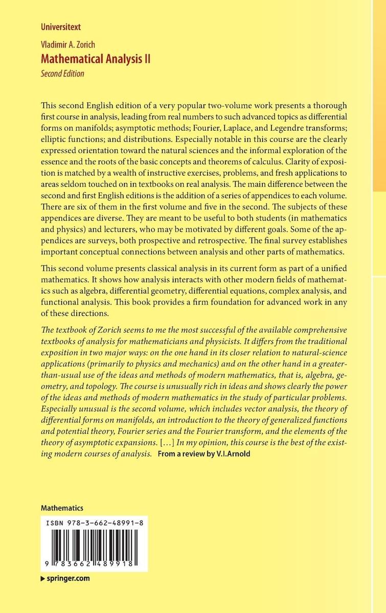 Weitere Ansicht: Mathematical Analysis II | V. A. Zorich