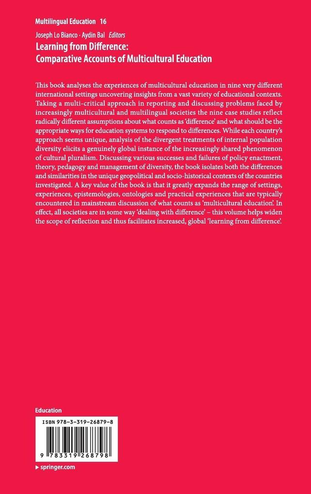 Weitere Ansicht: Learning from Difference: Comparative Accounts of Multicultural Education