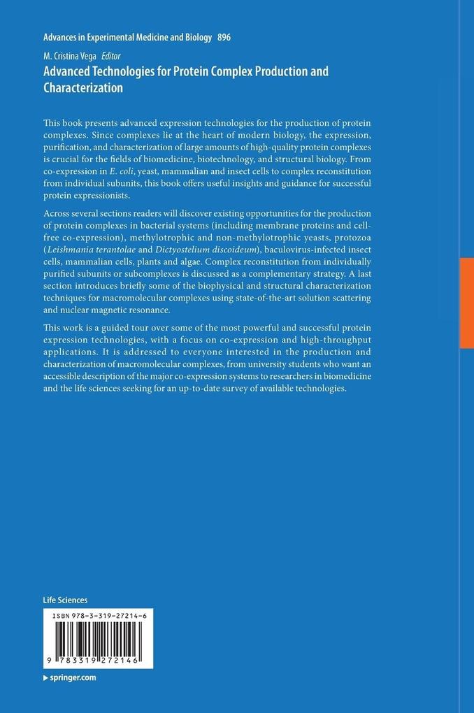 Weitere Ansicht: Advanced Technologies for Protein Complex Production and Characterization