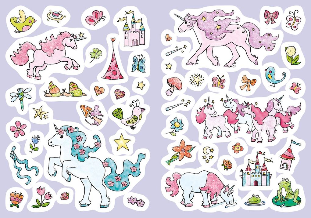 Weitere Ansicht: Glitzer-Sticker-Malbuch. Einhörner | Silke Neubert
