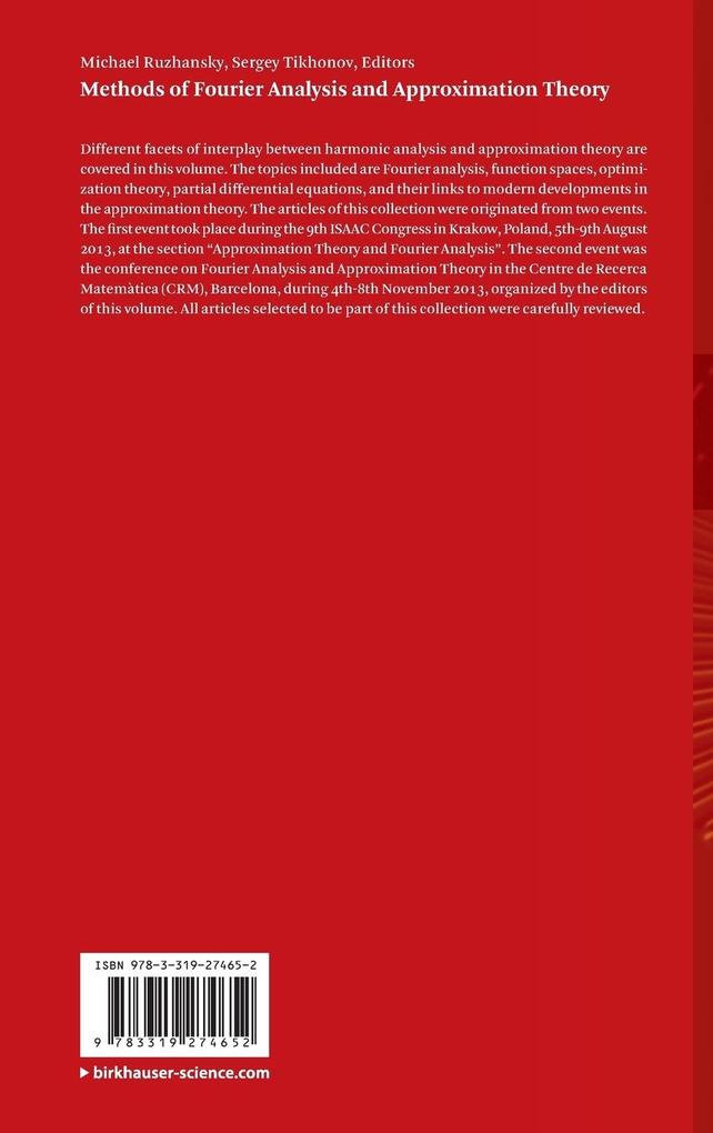 Weitere Ansicht: Methods of Fourier Analysis and Approximation Theory