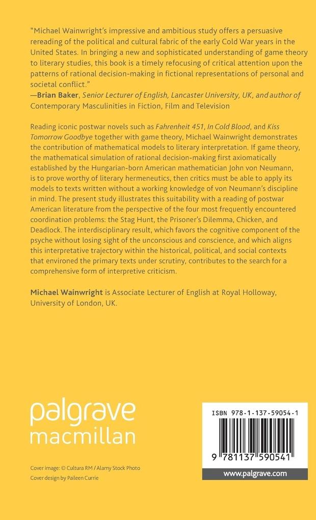 Weitere Ansicht: Game Theory and Postwar American Literature | Michael Wainwright