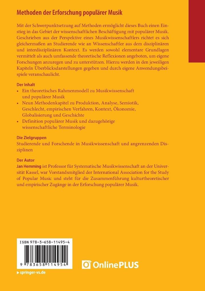 Weitere Ansicht: Methoden der Erforschung populärer Musik | Jan Hemming
