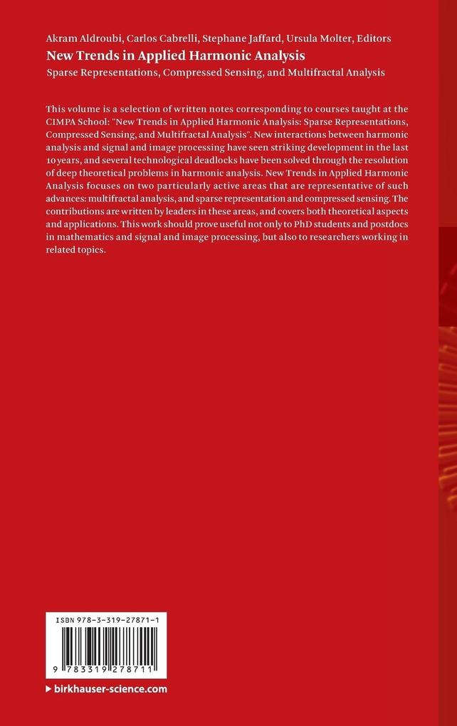 Weitere Ansicht: New Trends in Applied Harmonic Analysis