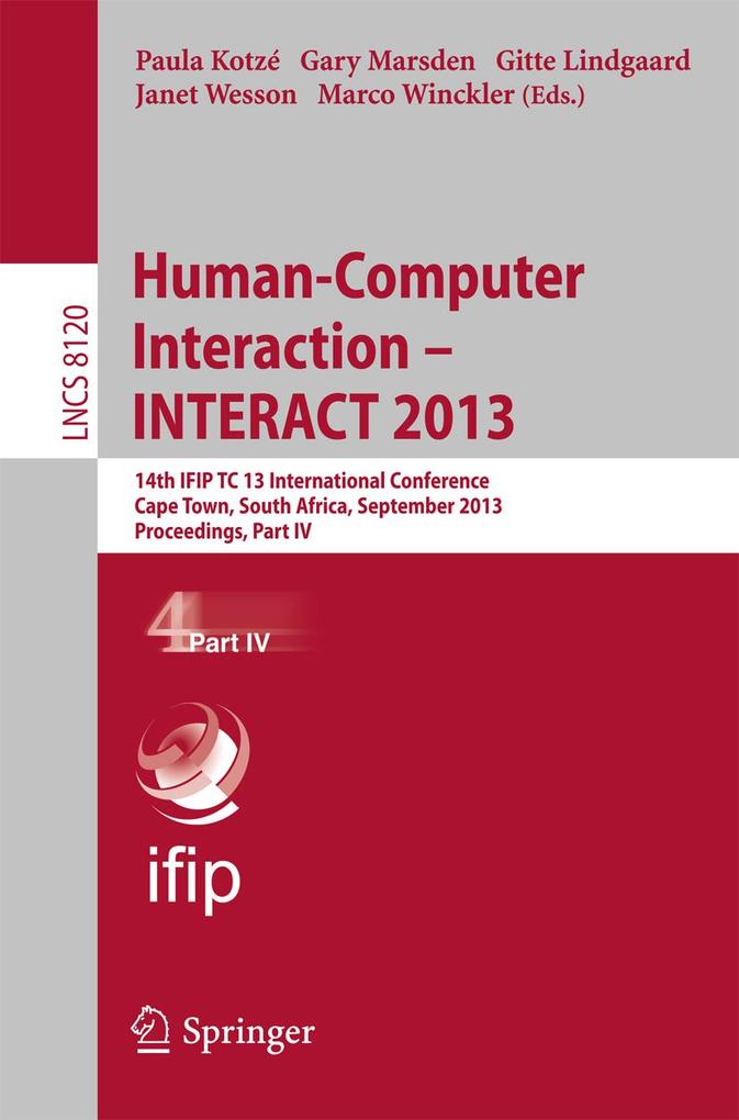 Produktbild: Human-Computer Interaction -- INTERACT 2013