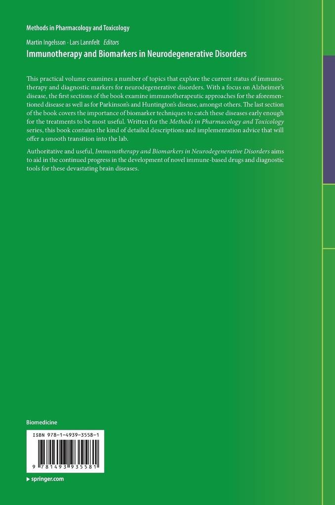 Weitere Ansicht: Immunotherapy and Biomarkers in Neurodegenerative Disorders