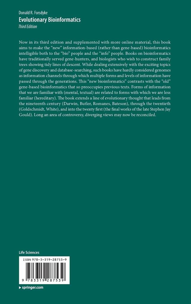 Weitere Ansicht: Evolutionary Bioinformatics | Donald R. Forsdyke