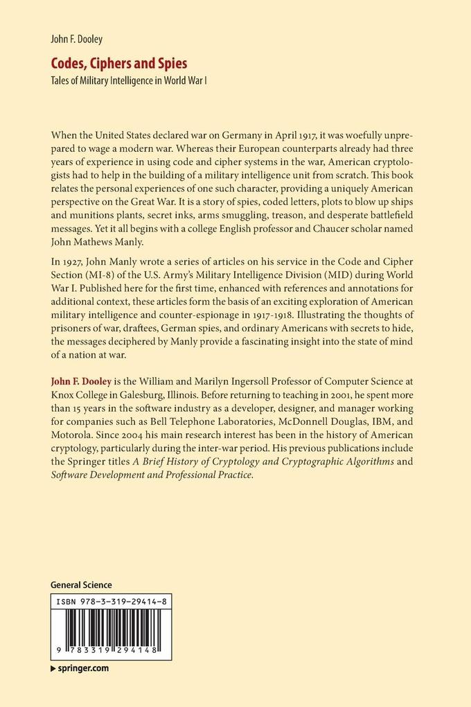 Weitere Ansicht: Codes, Ciphers and Spies | John F. Dooley