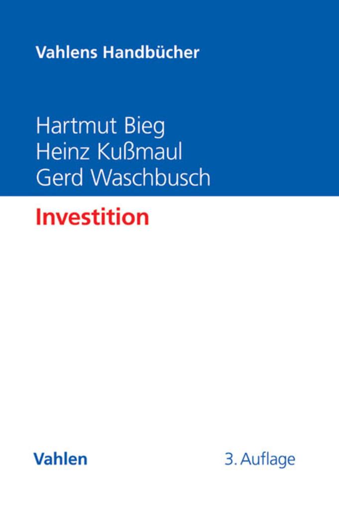 Produktbild: Investition | Hartmut Bieg, Heinz Kußmaul, Gerd Waschbusch
