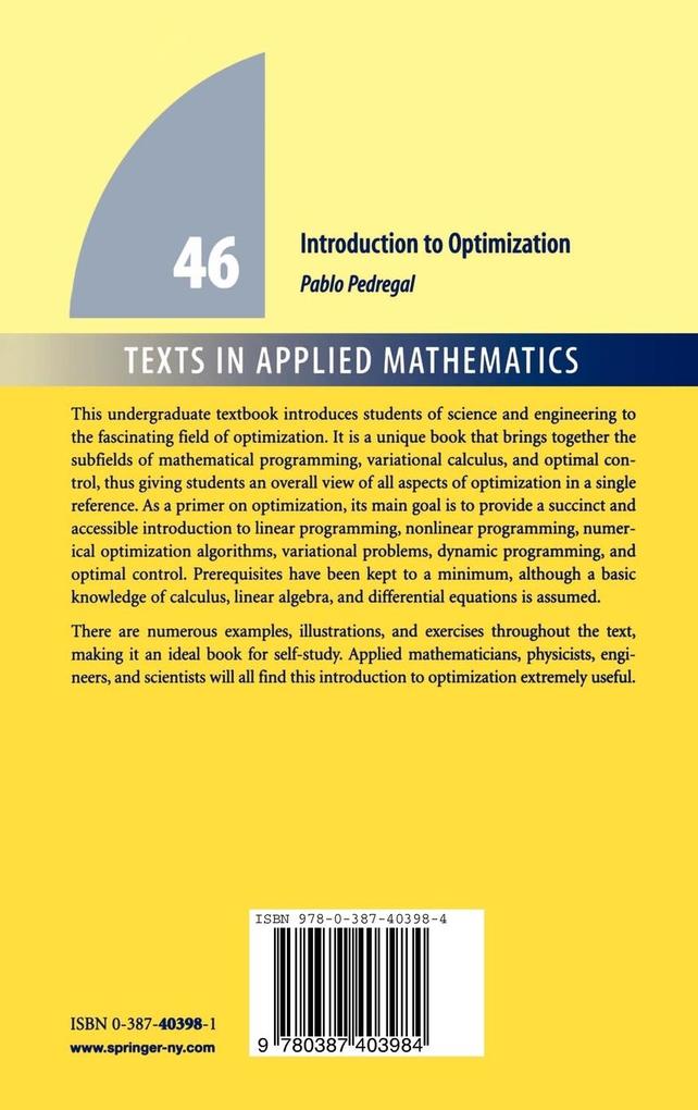Weitere Ansicht: Introduction to Optimization | Pablo Pedregal