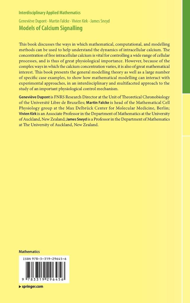 Weitere Ansicht: Models of Calcium Signalling | Geneviève Dupont, Martin Falcke, Vivien Kirk, James Sneyd