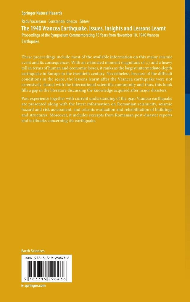 Weitere Ansicht: The 1940 Vrancea Earthquake. Issues, Insights and Lessons Learnt