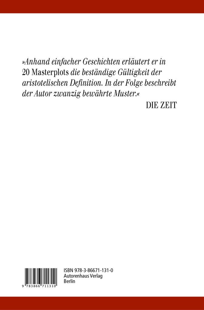 Weitere Ansicht: 20 Masterplots - Die Basis des Story-Building in Roman und Film | Ronald B. Tobias