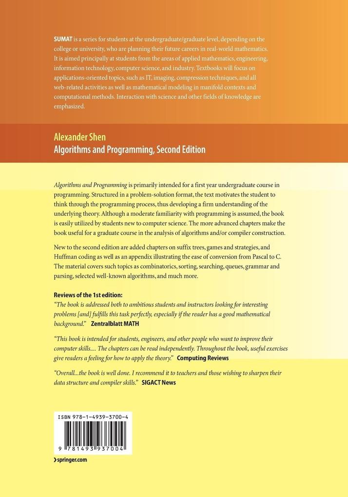Weitere Ansicht: Algorithms and Programming | Alexander Shen