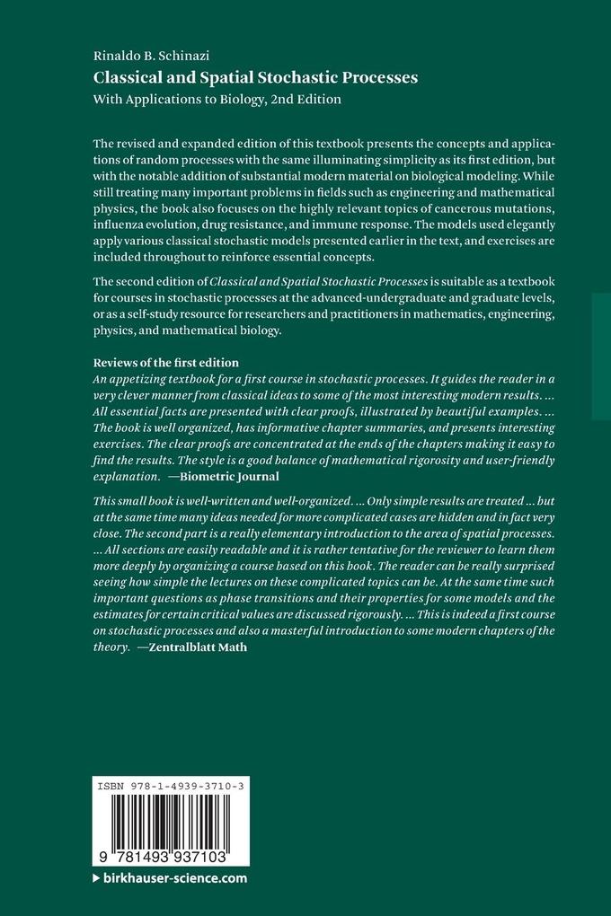 Weitere Ansicht: Classical and Spatial Stochastic Processes | Rinaldo B. Schinazi
