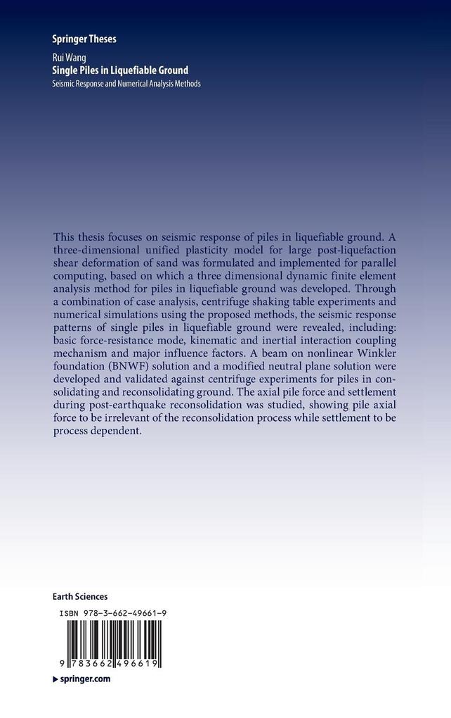 Weitere Ansicht: Single Piles in Liquefiable Ground | Rui Wang