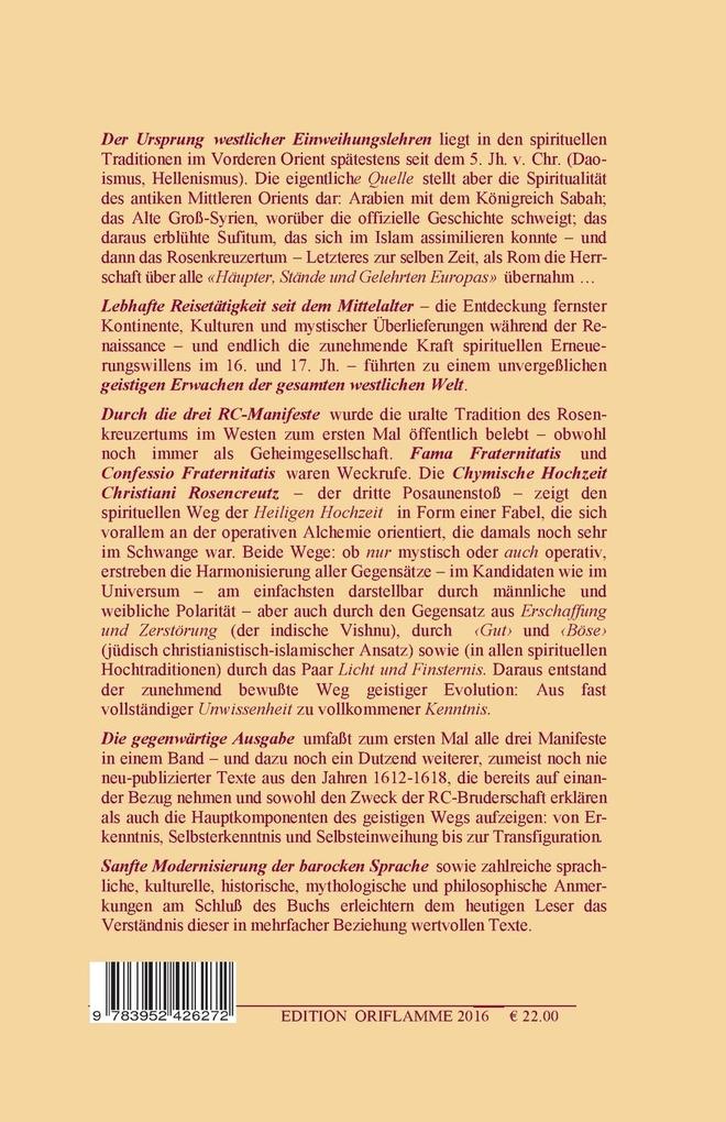 Weitere Ansicht: Jubiläumsausgabe 400 Jahre Rosenkreuzer-Manifeste (1614, 1615, 1616)