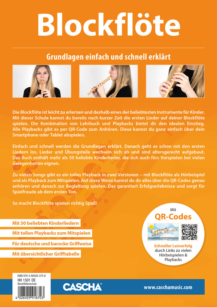Weitere Ansicht: Blockflöte - Schnell und einfach lernen mit QR-Codes | Cascha