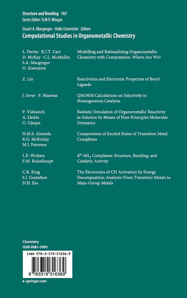 Weitere Ansicht: Computational Studies in Organometallic Chemistry