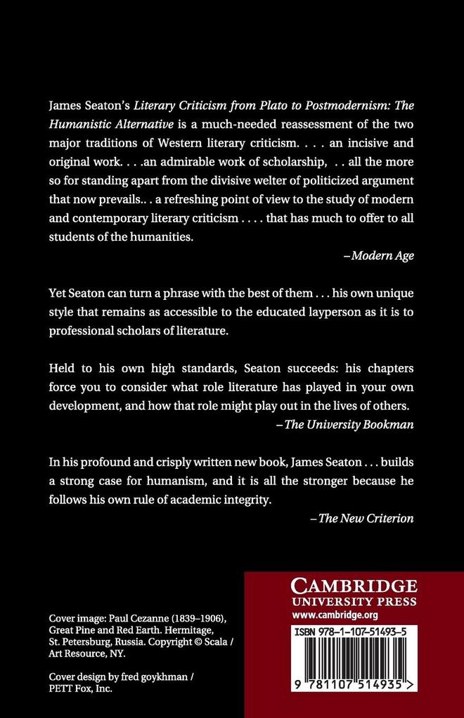 Weitere Ansicht: Literary Criticism from Plato to Postmodernism | James Seaton