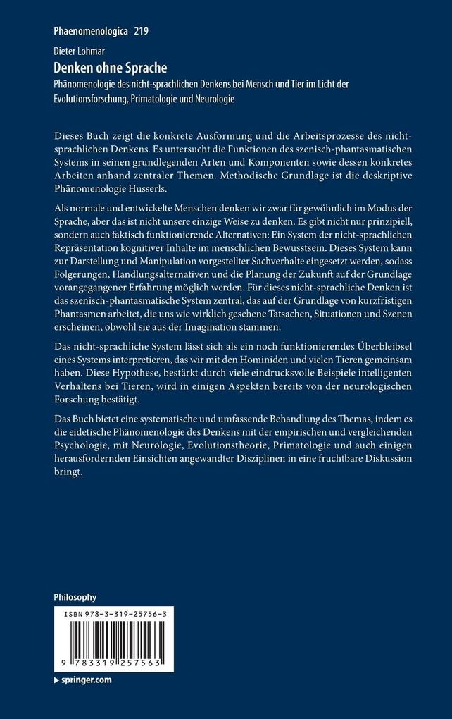 Weitere Ansicht: Denken ohne Sprache | Dieter Lohmar