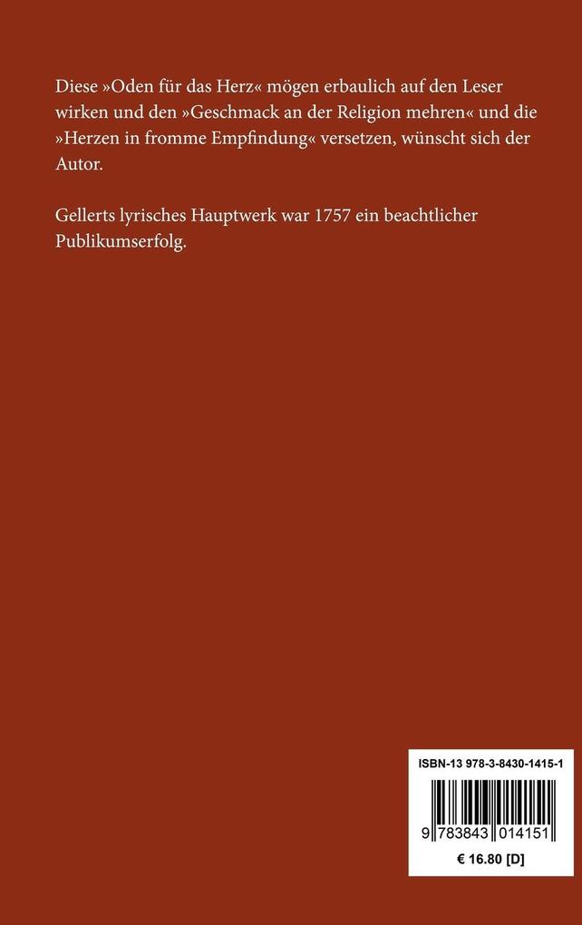Weitere Ansicht: Geistliche Oden und Lieder | Christian Fürchtegott Gellert