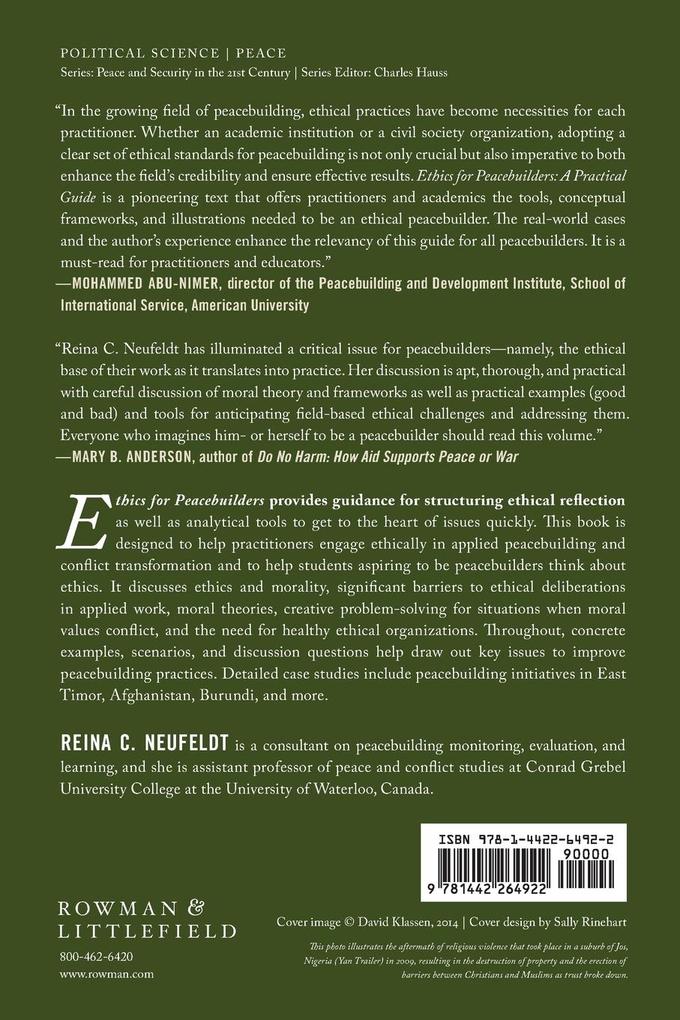 Weitere Ansicht: Ethics for Peacebuilders | Reina C. Neufeldt