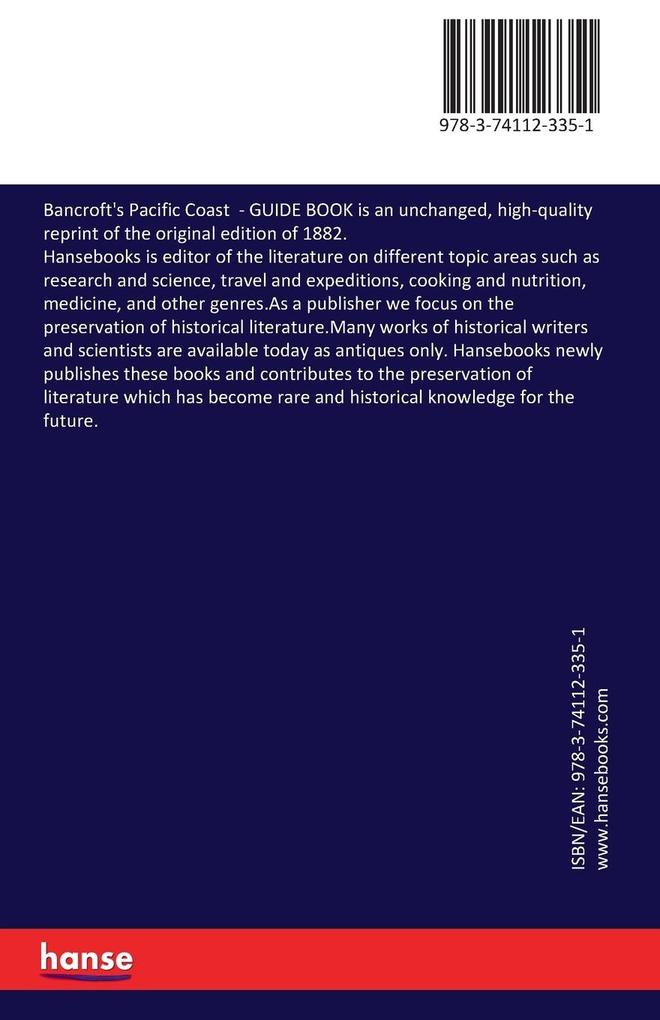 Weitere Ansicht: Bancroft's Pacific Coast | John S. Hittell