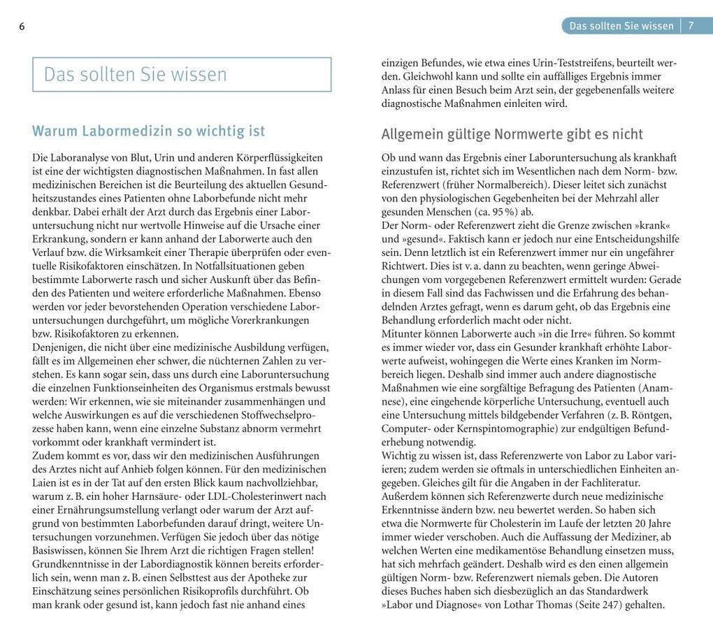 Weitere Ansicht: Laborwerte | , Wilfried P. Bieger, Nicole Schaenzler, Wilfried Bieger