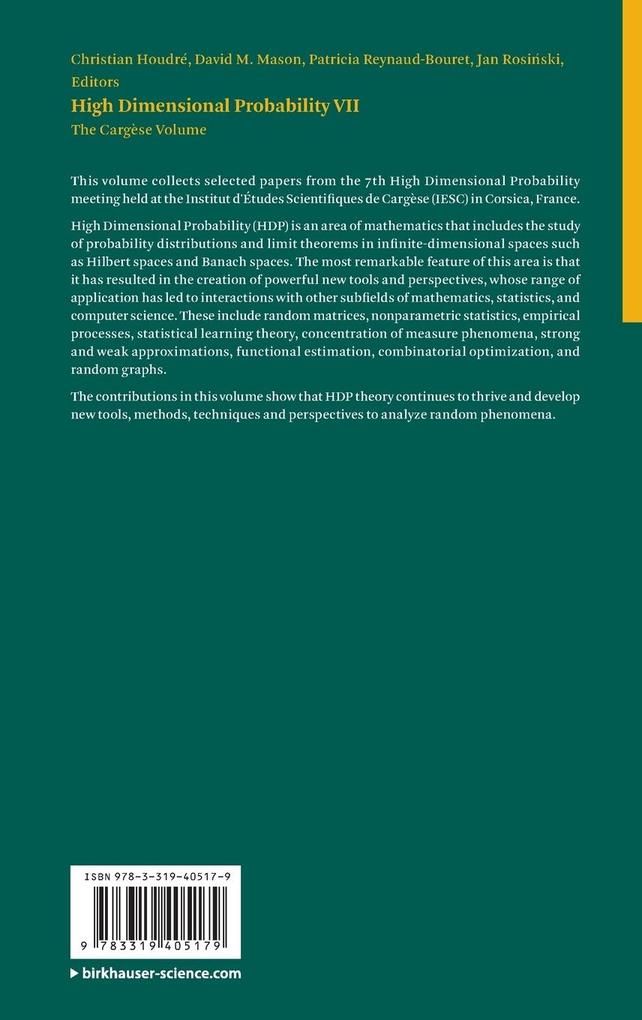 Weitere Ansicht: High Dimensional Probability VII