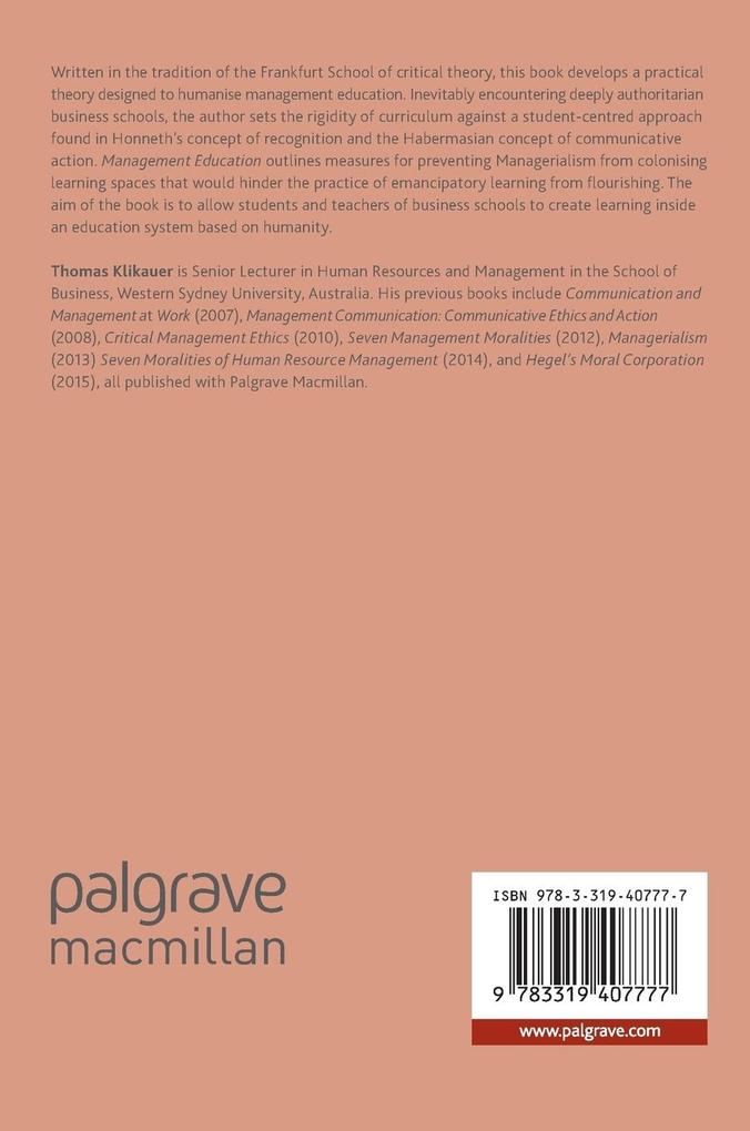 Weitere Ansicht: Management Education | Thomas Klikauer