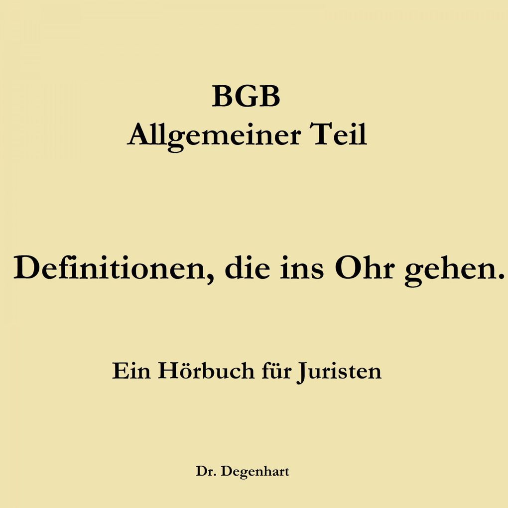 Produktbild: Bgb - Allgemeiner Teil | Thomas Degenhart