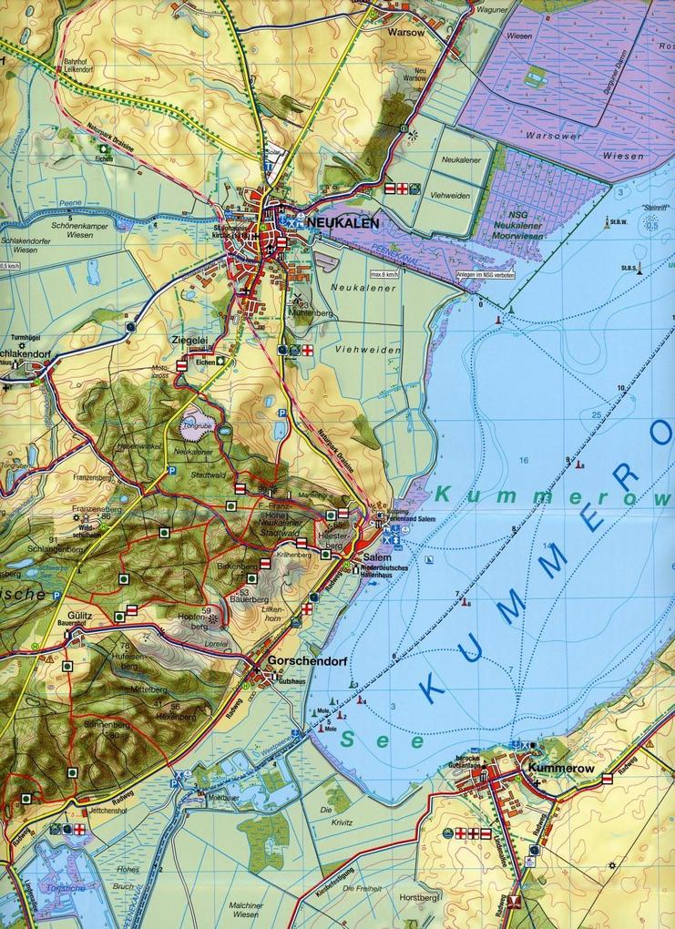 Weitere Ansicht: Rad-, Wander- und Gewässerkarte Kummerower See - Mecklenburgische Schweiz 1:35.000