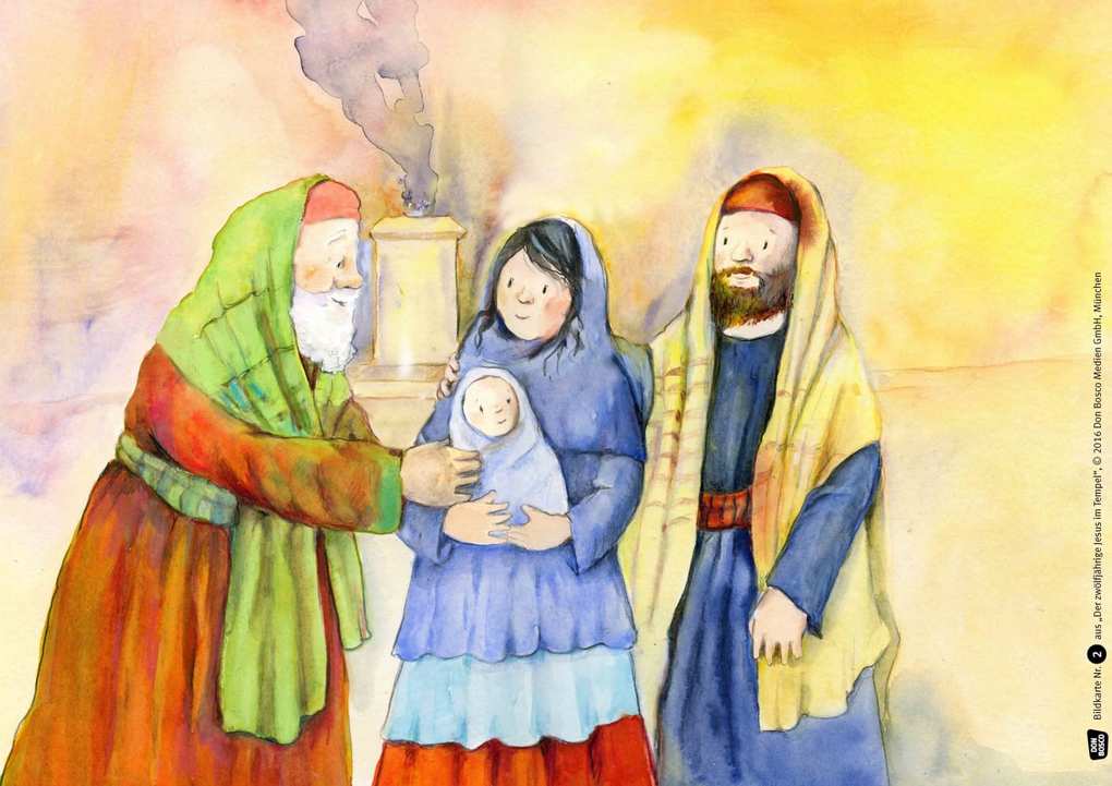 Weitere Ansicht: Der zwölfjährige Jesus im Tempel. Kamishibai Bildkartenset. | Monika Arnold