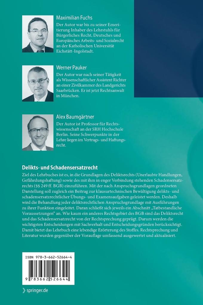 Weitere Ansicht: Delikts- und Schadensersatzrecht | Maximilian Fuchs, Werner Pauker, Alex Baumgärtner