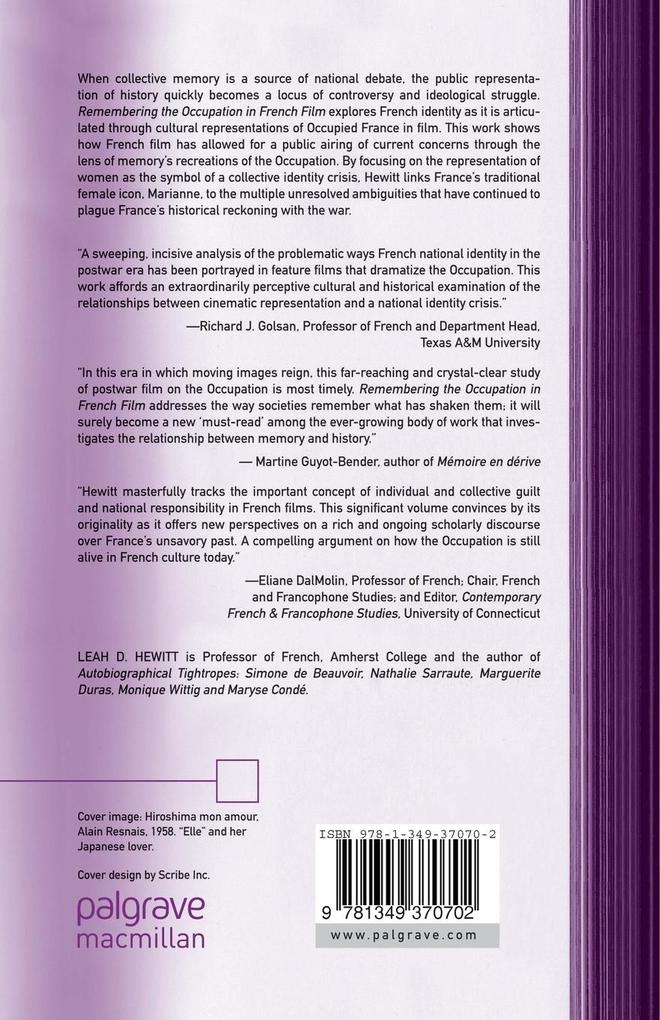 Weitere Ansicht: Remembering the Occupation in French Film | L. Hewitt