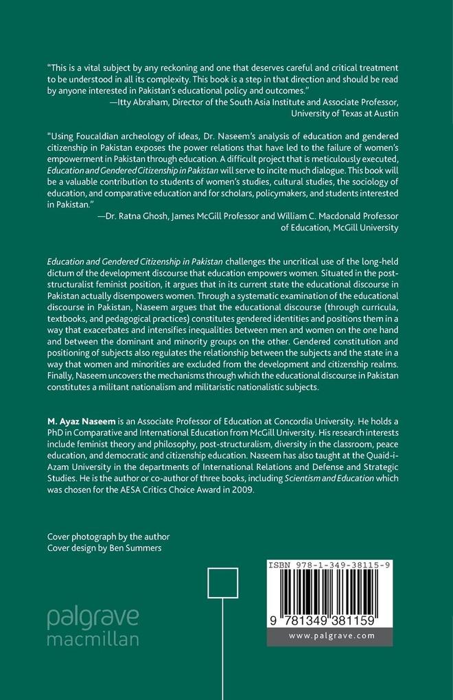 Weitere Ansicht: Education and Gendered Citizenship in Pakistan | M. Naseem