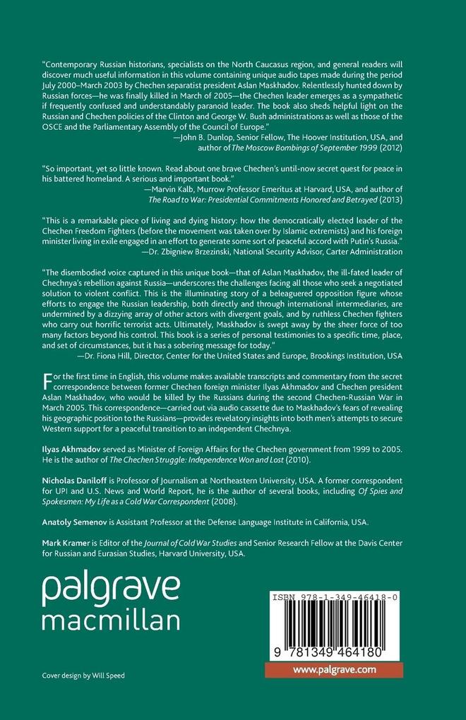 Weitere Ansicht: Chechnya's Secret Wartime Diplomacy | I. Akhmadov, N. Daniloff