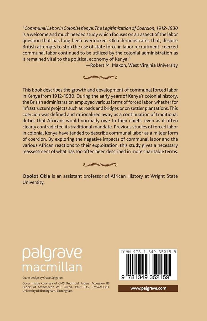 Weitere Ansicht: Communal Labor in Colonial Kenya | O. Okia