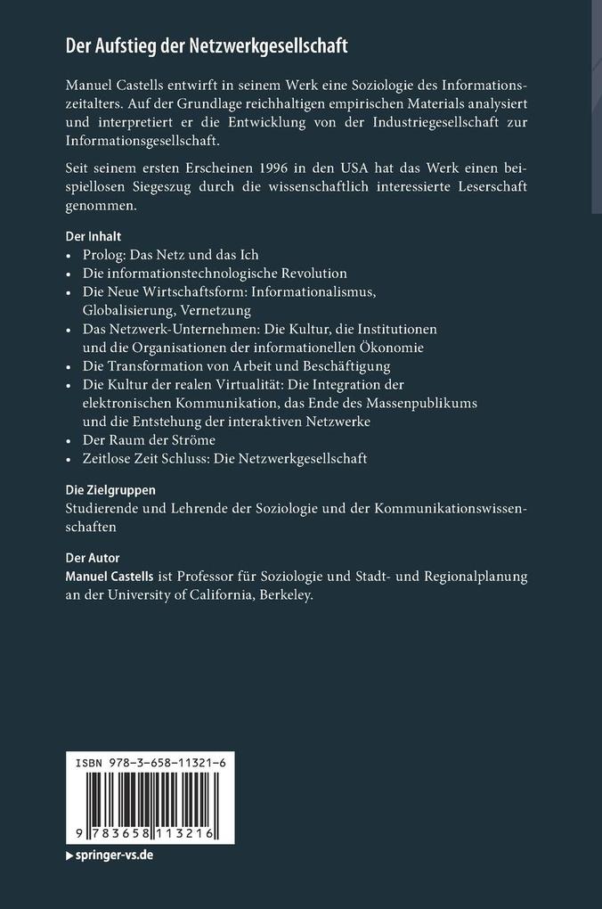 Weitere Ansicht: Der Aufstieg der Netzwerkgesellschaft | Manuel Castells